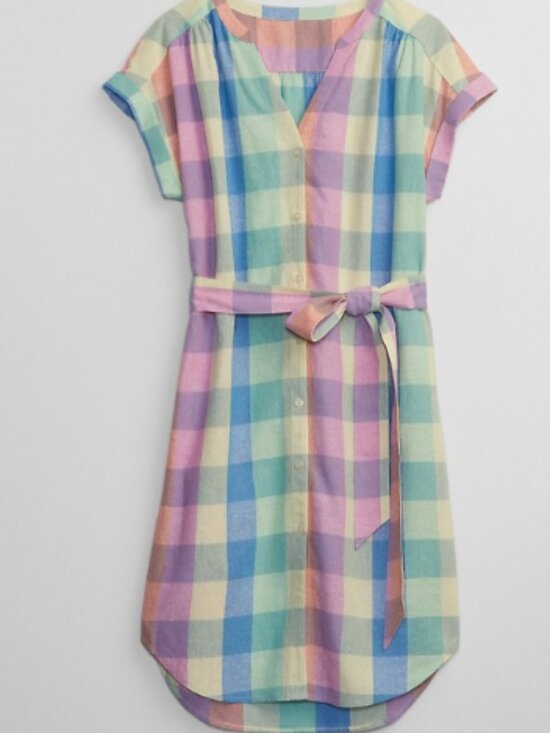 GAP Dresses & Skirts - NWT Gap Linen Plaid Midi Shirtdress (SP)